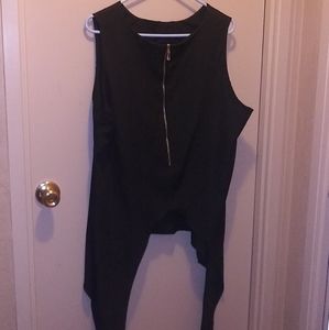 Long Side Tank Top with Zipper